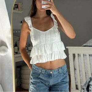 White Ruffle Blouse